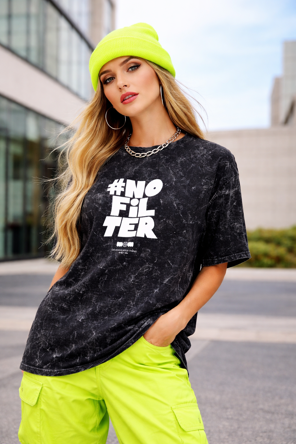 Unisex Acid Washed Oversized Tee